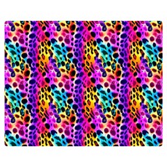 Rainbow Leopard Premium Plush Fleece Blanket (medium) by DinkovaArt