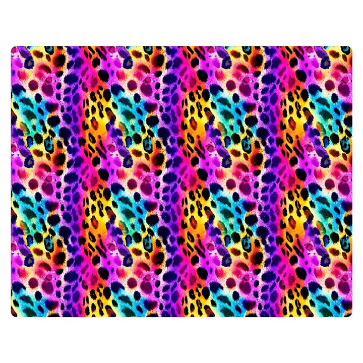 Rainbow Leopard Premium Plush Fleece Blanket (Medium)