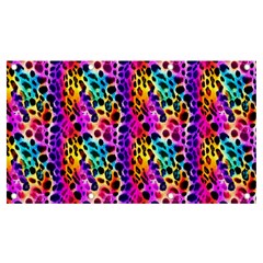 Rainbow Leopard Banner And Sign 7  X 4  by DinkovaArt