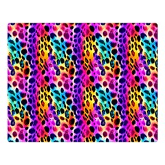 Rainbow Leopard One Side Premium Plush Fleece Blanket (large) by DinkovaArt