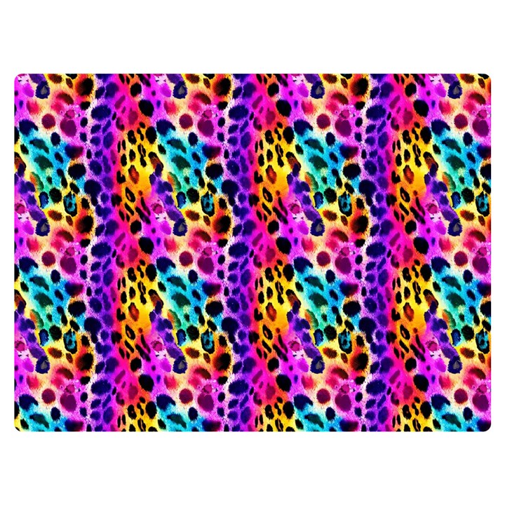 Rainbow Leopard Premium Plush Fleece Blanket (Extra Small)