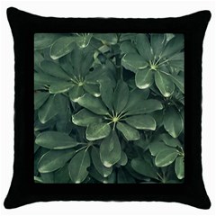 Leaves Closeup Background Photo1 Throw Pillow Case (black) by dflcprintsclothing