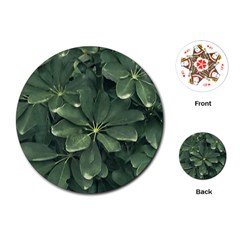 Leaves Closeup Background Photo1 Playing Cards Single Design (round) by dflcprintsclothing