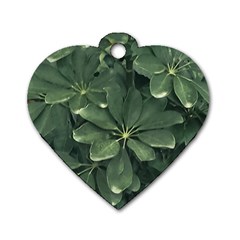 Leaves Closeup Background Photo1 Dog Tag Heart (one Side) by dflcprintsclothing