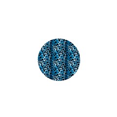 Blue Leopard 1  Mini Buttons by DinkovaArt