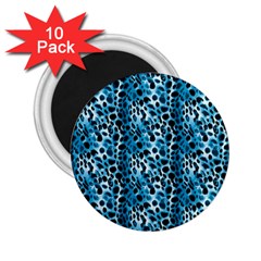 Blue Leopard 2 25  Magnets (10 Pack)  by DinkovaArt