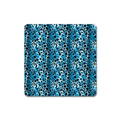 Blue Leopard Square Magnet by DinkovaArt