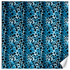 Blue Leopard Canvas 12  X 12  by DinkovaArt