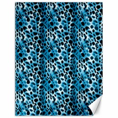 Blue Leopard Canvas 12  X 16  by DinkovaArt