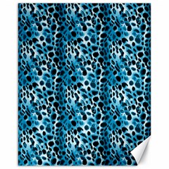 Blue Leopard Canvas 16  X 20  by DinkovaArt