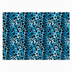 Blue Leopard Large Glasses Cloth (2 Sides) by DinkovaArt