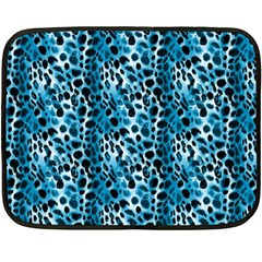 Blue Leopard One Side Fleece Blanket (mini) by DinkovaArt