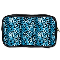 Blue Leopard Toiletries Bag (one Side) by DinkovaArt