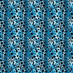 Blue Leopard Play Mat (square) by DinkovaArt