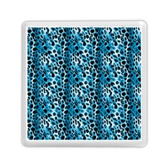 Blue Leopard Memory Card Reader (square) by DinkovaArt