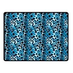 Blue Leopard Fleece Blanket (small) by DinkovaArt