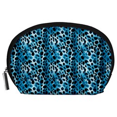 Blue Leopard Accessory Pouch (large) by DinkovaArt