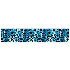 Blue Leopard Small Premium Plush Fleece Scarf by DinkovaArt