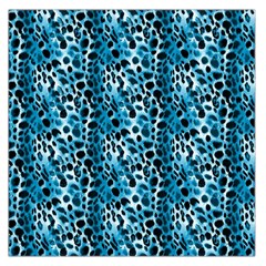 Blue Leopard Square Satin Scarf (36  X 36 ) by DinkovaArt