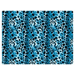 Blue Leopard One Side Premium Plush Fleece Blanket (extra Small) by DinkovaArt