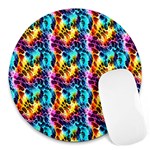 Rainbow Leopard 2 Round Mousepad Front