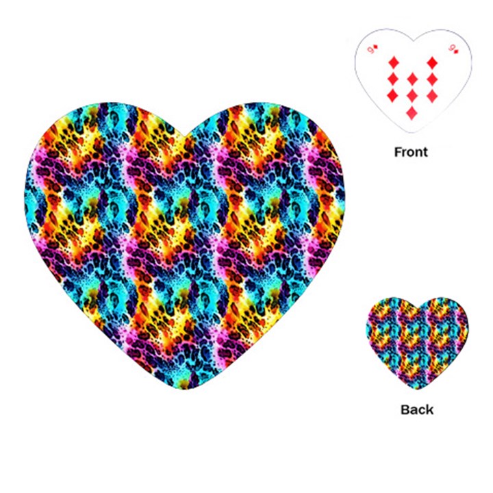 Rainbow Leopard 2 Playing Cards Single Design (Heart)