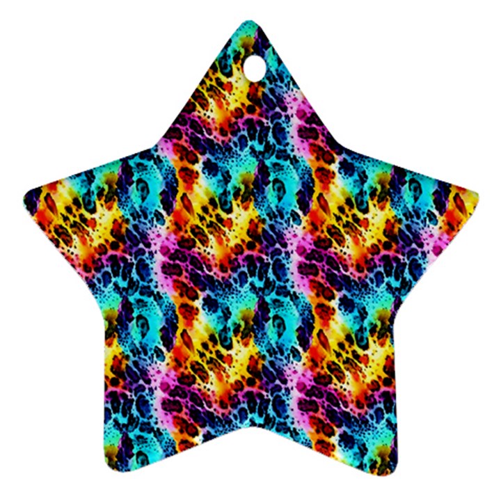 Rainbow Leopard 2 Star Ornament (Two Sides)