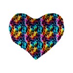 Rainbow Leopard 2 Standard 16  Premium Heart Shape Cushions Back