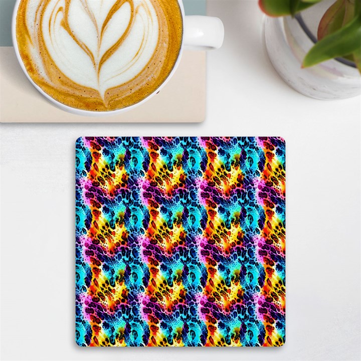 Rainbow Leopard 2 UV Print Square Tile Coaster 