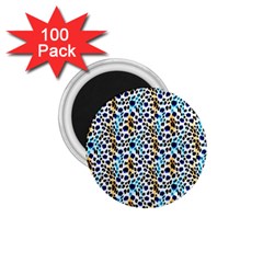 Blue Beige Leopard 1 75  Magnets (100 Pack)  by DinkovaArt