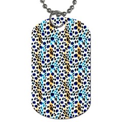 Blue Beige Leopard Dog Tag (one Side) by DinkovaArt