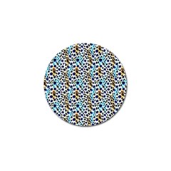 Blue Beige Leopard Golf Ball Marker by DinkovaArt