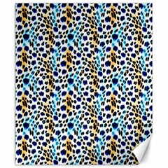 Blue Beige Leopard Canvas 20  X 24  by DinkovaArt