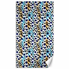 Blue Beige Leopard Canvas 40  X 72  by DinkovaArt