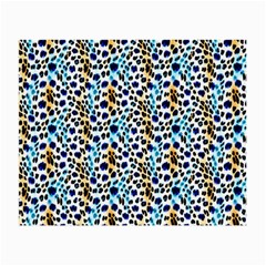 Blue Beige Leopard Small Glasses Cloth (2 Sides) by DinkovaArt