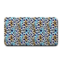 Blue Beige Leopard Medium Bar Mat by DinkovaArt