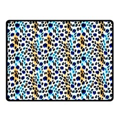 Blue Beige Leopard One Side Fleece Blanket (small) by DinkovaArt