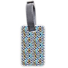 Blue Beige Leopard Luggage Tag (one Side) by DinkovaArt