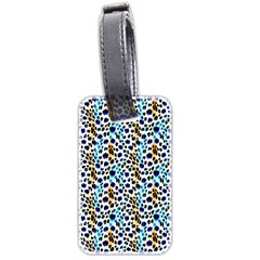 Blue Beige Leopard Luggage Tag (two Sides) by DinkovaArt