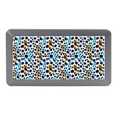 Blue Beige Leopard Memory Card Reader (mini) by DinkovaArt