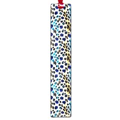 Blue Beige Leopard Large Book Marks by DinkovaArt