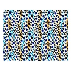 Blue Beige Leopard Premium Plush Fleece Blanket (large) by DinkovaArt