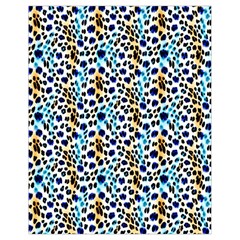 Blue Beige Leopard Drawstring Bag (small) by DinkovaArt