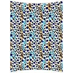 Blue Beige Leopard Back Support Cushion by DinkovaArt