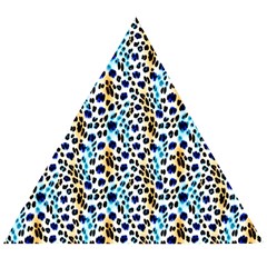 Blue Beige Leopard Wooden Puzzle Triangle by DinkovaArt