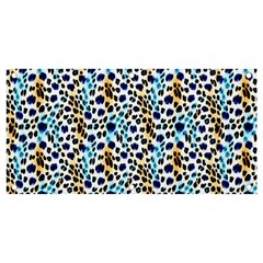 Blue Beige Leopard Banner And Sign 4  X 2  by DinkovaArt