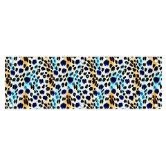 Blue Beige Leopard Banner And Sign 6  X 2  by DinkovaArt