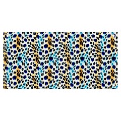 Blue Beige Leopard Banner And Sign 6  X 3  by DinkovaArt