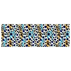 Blue Beige Leopard Banner And Sign 9  X 3  by DinkovaArt