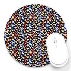 Colorful Leopard Round Mousepad by DinkovaArt